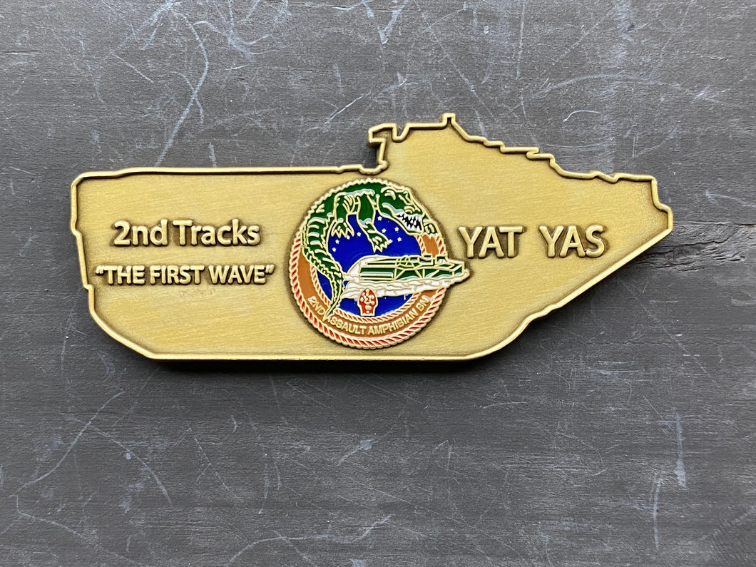 2D Assault Amphibian Battalion - The First Wave - 2nd AABn - YAT YAS - Challenge Coin