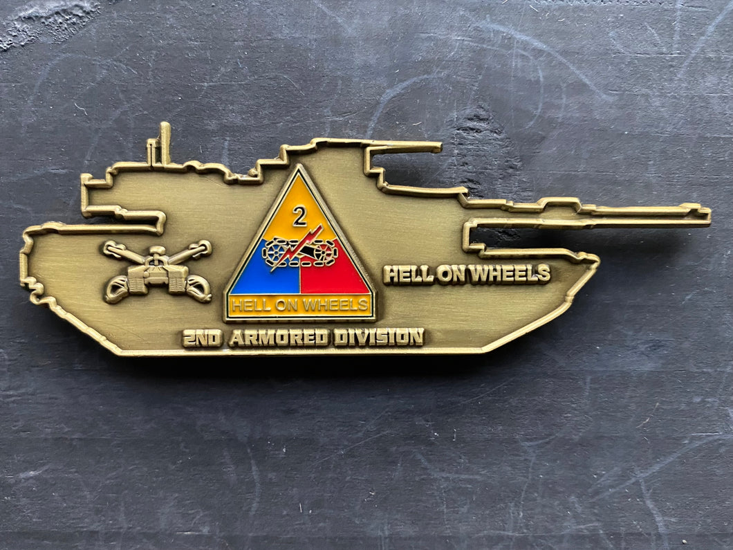 ARMY - 2nd Armored Division - Hell on Wheels - Challenge Coin