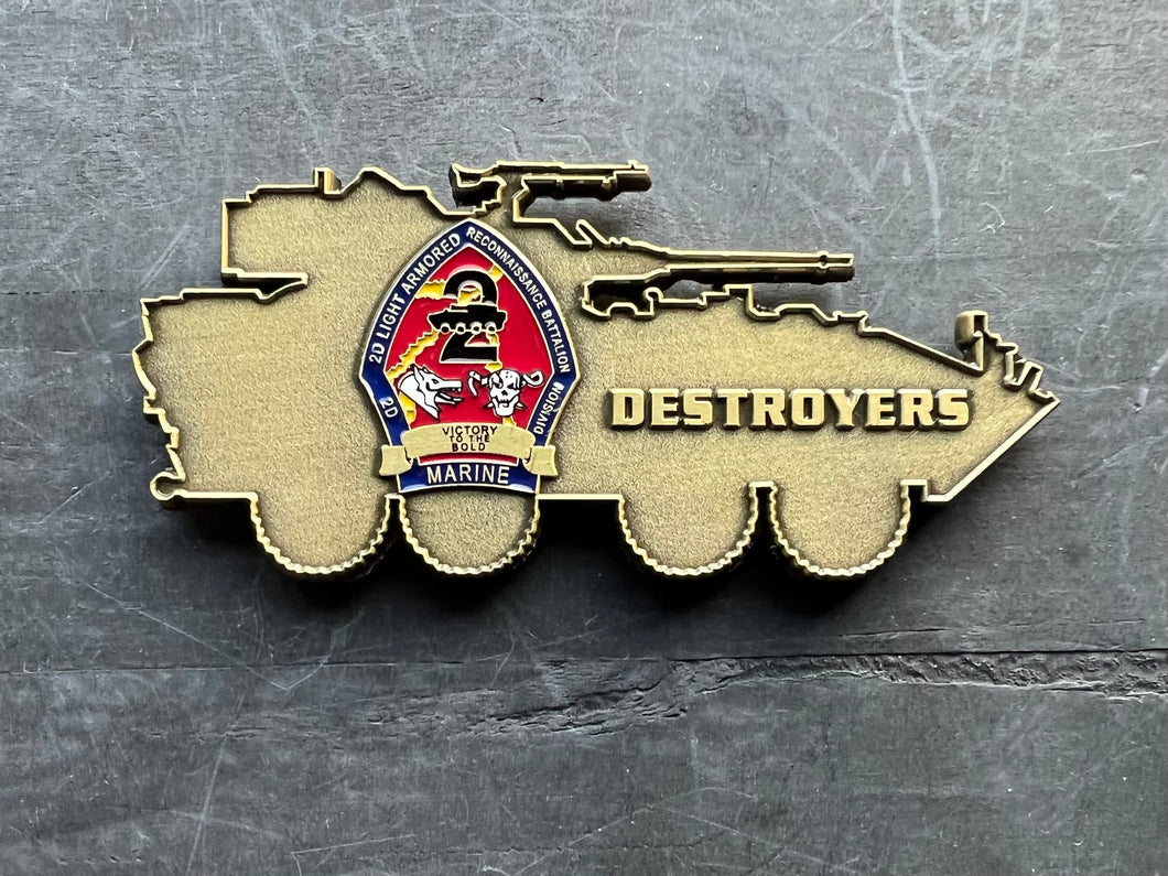 2nd Light Armored Reconnaissance Battalion - 2nd LAR Destroyers - Challenge Coin